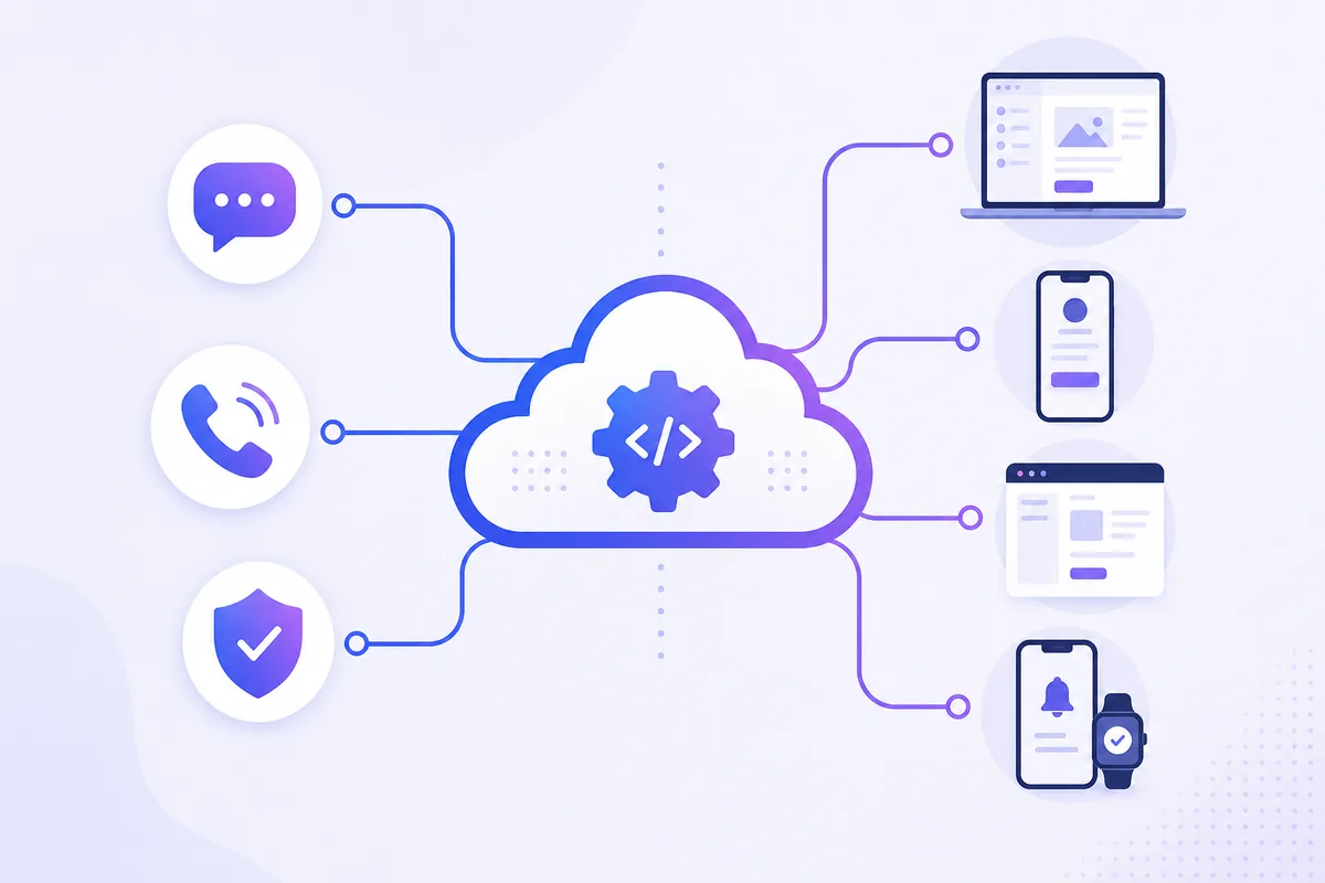 A CPaaS cloud hub connecting SMS, voice, and verification to apps