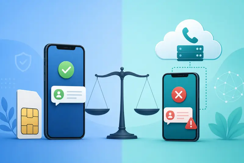 Real SIM number vs virtual number comparison