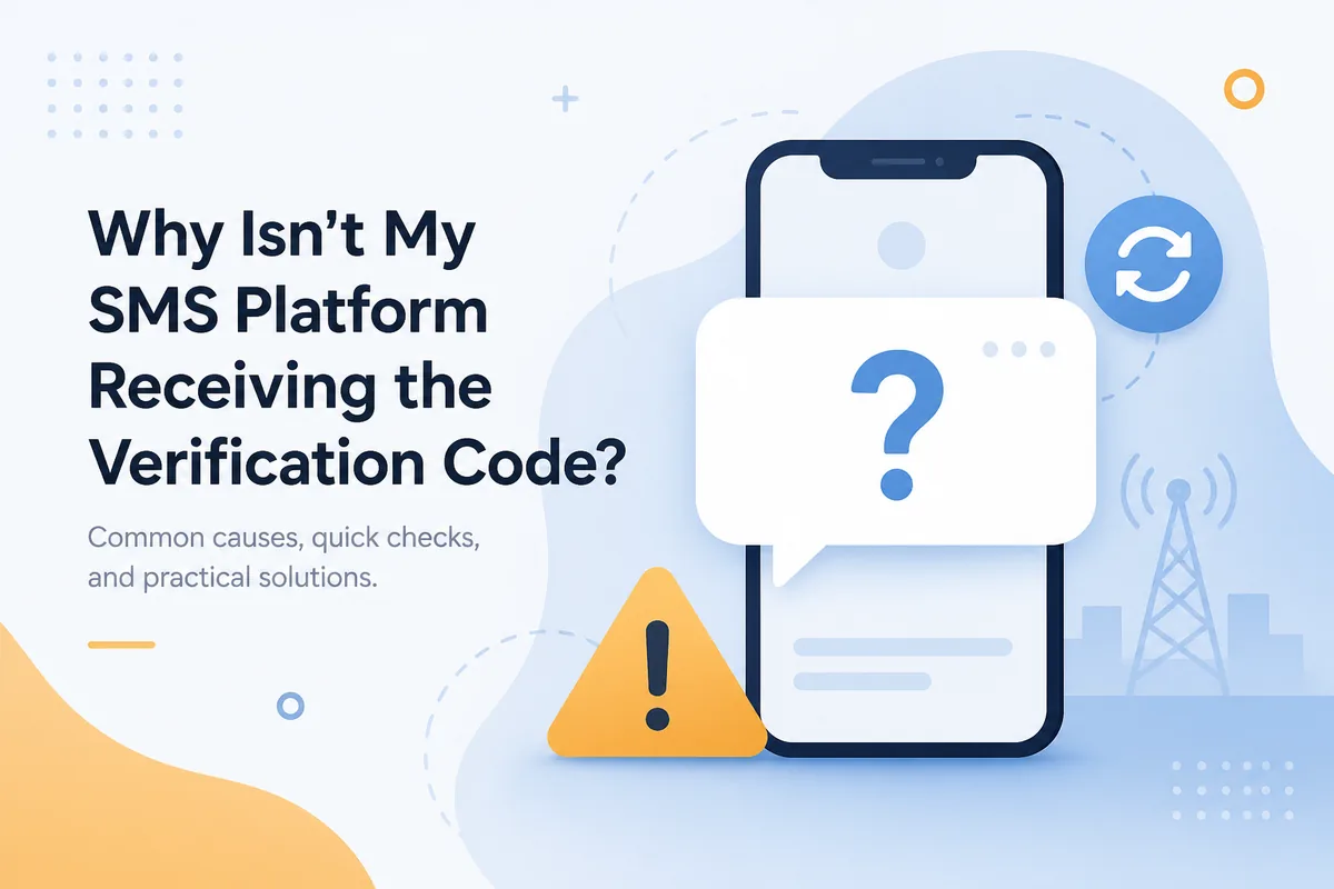Why SMS platform not receiving code